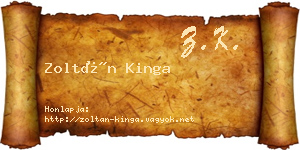 Zoltán Kinga névjegykártya