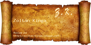 Zoltán Kinga névjegykártya