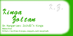 kinga zoltan business card